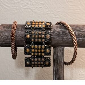 Lia Sophia Kiam Family by Lia Sophia Chunky Link Bronze Color Bracelet Plus Two